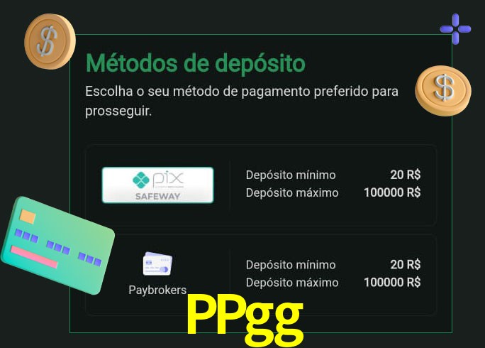 O cassino PPgg oferece uma grande variedade de métodos de pagamento